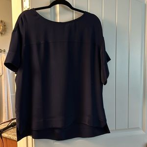 J Crew Collection Navy Silk Blouse Size 14